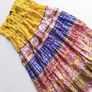 Chaudry KC Tiered Colorful cotton Maxi Skirt
